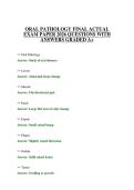 ORAL PATHOLOGY FINAL ACTUAL EXAM PAPER 2026 QUESTIONS WITH ANSWERS GRADED A&plus;