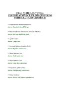 ORAL PATHOLOGY FINAL CERTIFICATION SCRIPT 2026 QUESTIONS WITH SOLUTIONS GRADED A&plus;