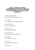 ORAL PATHOLOGY FINAL COMPREHENSIVE STUDY GUIDE 2026 FULL QUESTIONS AND SOLUTIONS GRADED A&plus;