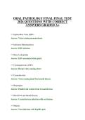 ORAL PATHOLOGY FINAL FINAL TEST 2026 QUESTIONS WITH CORRECT ANSWERS GRADED A&plus;
