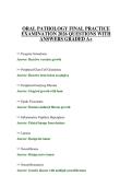 ORAL PATHOLOGY FINAL PRACTICE EXAMINATION 2026 QUESTIONS WITH ANSWERS GRADED A&plus;