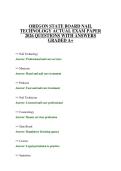 OREGON STATE BOARD NAIL TECHNOLOGY CERTIFICATION SCRIPT 2026 QUESTIONS WITH SOLUTIONS GRADED A&plus;