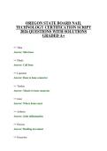 OREGON STATE BOARD NAIL TECHNOLOGY CERTIFICATION SCRIPT 2026 QUESTIONS WITH SOLUTIONS GRADED A&plus;