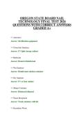 OREGON STATE BOARD NAIL TECHNOLOGY FINAL TEST 2026 QUESTIONS WITH CORRECT ANSWERS GRADED A&plus;