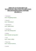 OREGON STATE BOARD NAIL TECHNOLOGY PRACTICE EXAMINATION 2026 QUESTIONS WITH ANSWERS GRADED A&plus;