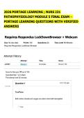 2026 PORTAGE LEARNING &semi; NURS 231 PATHOPHYSIOLOGY MODULE 5 FINAL EXAM &ndash; PORTAGE LEARNING QUESTIONS WITH VERIFIED  ANSWERS 