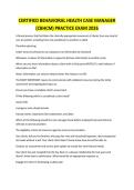 CERTIFIED BEHAVIORAL HEALTH CASE MANAGER &lpar;CBHCM&rpar; PRACTICE EXAM 2026