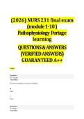 &lpar;2026&rpar; NURS 231 final exam &lpar;module 1-10&rpar; Pathophysiology Portage  learning QUESTIONS&ANSWERS &lbrace;VERIFIEDANSWERS&rcub;  GUARANTEED A&plus;&plus; 