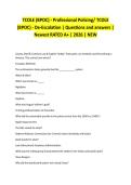 TCOLE &lpar;BPOC&rpar; - Professional Policing&sol; TCOLE &lpar;BPOC&rpar; - De-Escalation &vert; Questions and answers &vert; Newest RATED A&plus; &vert; 2026 &vert; NEW 