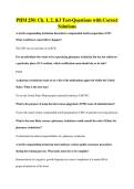 PHM 250&colon; Ch&period; 1&comma; 2&comma; &3 Test-Questions with Correct Solutions