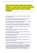 PORTAGE PATHOPHYSIOLOGY EXAM 4 &lpar;NURS 231 PORTAGE PATHOPHYSIOLOGY EXAM 4 QUESTIONS & ANS ALREADY PASSED&excl;&excl; 