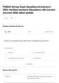 FISDAP Airway Exam Questions & Answers &vert; 100&percnt; Verified solutions &vert;Questions with Correct Answers 2026 latest update