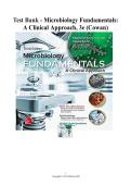 Test Bank - Microbiology Fundamentals&colon; A Clinical Approach&comma; 3e &lpar;Cowan&rpar;