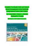 Test Bank Little and Falace's Dental Management of the Medically Compromised Patient 10th Edition Craig Miller Nelson L Rhodus Nathaniel S Treister Complete Chapters 1-30 Verified Answers 2026 ISBN 9780323851980 A&plus;