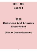 HIST 105 Exam 1 Study Guide &vert; Texas A&M Practice Questions