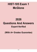 HIST 105 Exam 1 Study Guide &vert; TAMU McGlone Practice Questions