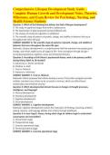Comprehensive Lifespan Development Study Guide &ndash; Complete Human Growth and Development Notes&comma; Theories&comma; Milestones&comma; and Exam Review for Psychology&comma; Nursing&comma; and Health Science Students