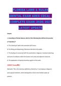 FLORIDA LAWS & RULES &lpar;DENTAL EXAM ADEX CDCA&rpar; &ndash; COMPLETE EXAM&vert; 2026&vert; 2027 LATEST UPDATE