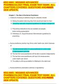 NSG 6005&sol;NSG6005 ADVANCED PHARMACOLOGY FINAL EXAM TEST BANK&period; ALL CHAPTERS COVERED&period; QUESTIONS AND ANSWERS 2026 UPDATE&period;