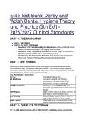 Test Bank&colon; Darby and Walsh Dental Hygiene Theory and Practice &lpar;5th Edition&rpar; &vert; 2026&sol;2027 Clinical Standards & Cheat Sheet