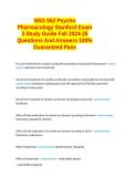 NSG 552 Psycho Pharmacology Stanford Exam 3 Study Guide Fall 2024-25 Questions And Answers 100&percnt; guaranteed Pass