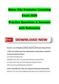 Maine Site Evaluator Licensing Exam 2026 Practice Questions & Answers with Rationales
