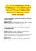 NSG &ndash; ADVANCED PATHOPHYSIOLOGY  COMPREHENSIVE KNOWLEDGE CHECK 2026&sol;2027 EXAM &lpar;WEEKS 1&ndash;10&rpar; EXAM QUESTIONS  AND 100&percnt; VERIFIED ANSWERS WITH  RATIONALES GRADED A&plus; LATEST  SOUTH UNIVERSITY
