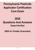 Pennsylvania Pesticide Applicator Core Certification &vert; Study Guide & Exam Prep