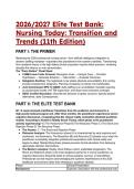 Nursing Today&colon; Transition and Trends 11th Edition Test Bank & Cheat Sheet &lpar;2026&sol;2027&rpar;