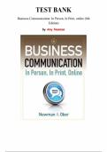 Business Communication&colon; In Person&comma; In Print&comma; Online&comma; 8th Edition &lpar;Amy Newman&rpar; &ndash; Complete Test Bank Chapters 1&ndash;12