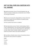 NUFT 202 FINAL PAPER 2026 QUESTIONS WITH FULL ANSWERS