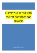 COMP 2 NUR 283 with correct questions and answers