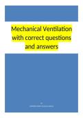 Mechanical Ventilation with correct questions and answers