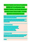 WOMEN&rsquo;S HEALTH CARE NURSE PRACTITIONER COMPLETE EXAM STUDY GUIDE 2026&sol;2027 WITH VERIFIED QUESTIONS AND ANSWERS &vert;&vert; GUARANTEED PASS