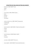 ACCOUNTING 201 FINAL EXAM QUESTIONS AND ANSWERS