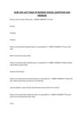 NURS 403 LAST EXAM OF NURSING SCHOOL QUESTIONS AND ANSWERS