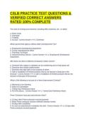 CSLB PRACTICE TEST QUESTIONS & VERIFIED CORRECT ANSWERS RATED 100&percnt; COMPLETE