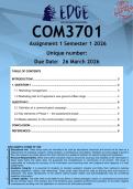 COM3701 Assignment 1 &lpar;ANSWERS&rpar; Semester 1 2026 - DISTINCTION GUARANTEED