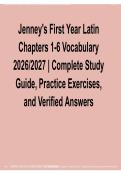 Jenney&rsquo;s First Year Latin Chapters 1&ndash;6 Vocabulary 2026&ndash;2027 &vert; Complete Study Guide and Practice