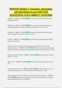 PHM 819 Module 2&colon; Transport&comma; Absorption&comma;  and Distribution Exam UPDATED  QUESTIONS AND CORRECT ANSWERS