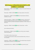MNT Exam 2 UPDATED QUESTIONS AND  CORRECT ANSWERS