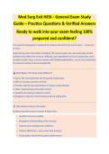 MED SURG EXIT HESI COMPLETE EXAM STUDY GUIDE 2026&sol;2027 WITH VERIFIED QUESTIONS AND ANSWERS &vert;&vert; GUARANTEED PASS