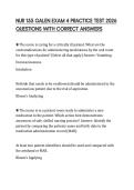 NUR 155 GALEN EXAM 4 PRACTICE TEST 2026 QUESTIONS WITH CORRECT ANSWERS