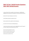 PNR 110 Test 1 NCLEX Practice Questions With 100&percnt; Verified Answers