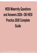 HESI Maternity Questions and Answers 2026 &vert; OB HESI Practice Complete Guide