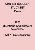 CMN 548 Module 1 Study Set &vert; Communication Studies Exam Prep