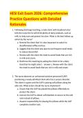HESI Exit Exam 2026&colon; Comprehensive  Practice Questions with Detailed  Rationales