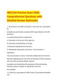 HESI Exit Practice Exam 2026&colon;  Comprehensive Questions with  Detailed Answer Rationales