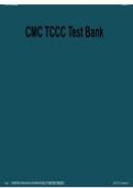 CMC TCCC Test Bank &vert; Tactical Combat Casualty Care Practice Questions & Answers 2026