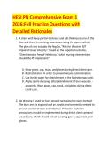HESI PN Comprehensive Exam 1  2026&colon;Full Practice Questions with  Detailed Rationales